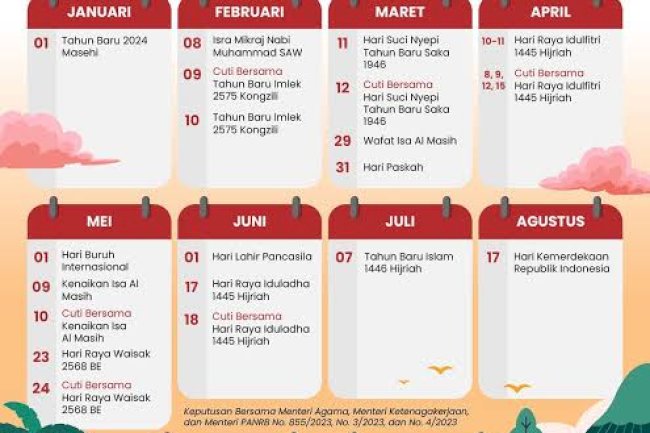 Libur dan Cuti Bersama Tahun 2024