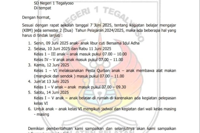 Edaran Jeda Semester